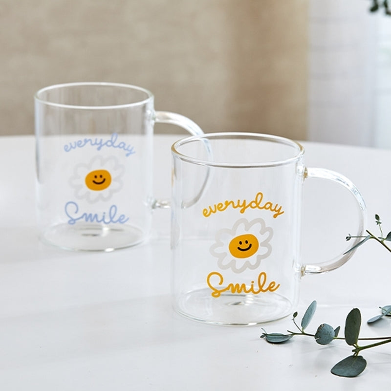 Korean ON Smile - Heat Resistant Glass Mug 2P Set