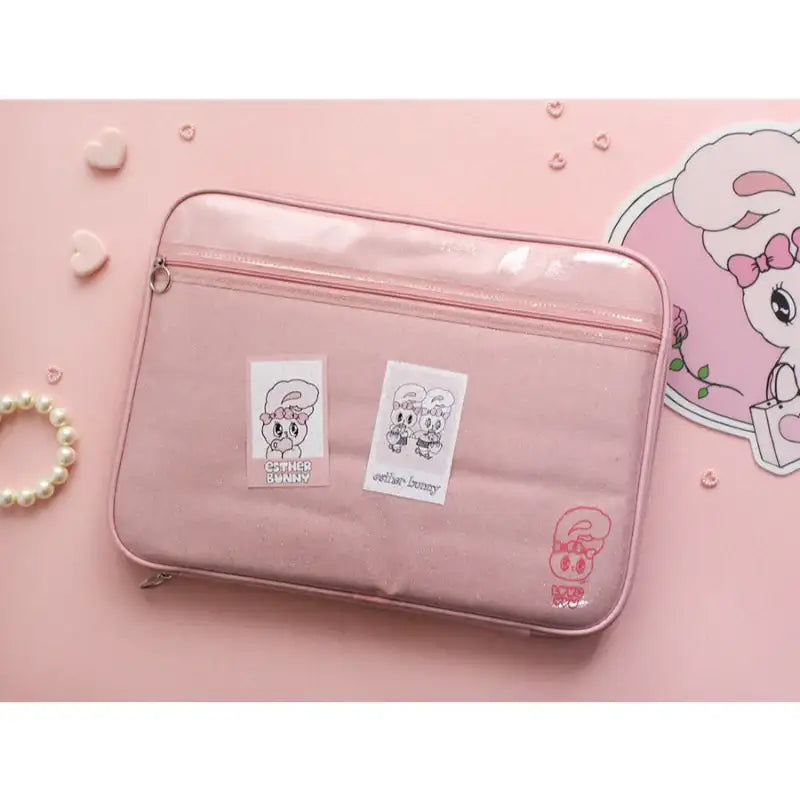 【Esther Bunny】 13 inch PU embroidery notebook pouch Esther Bunny - Notebook Pouch – Harumio
