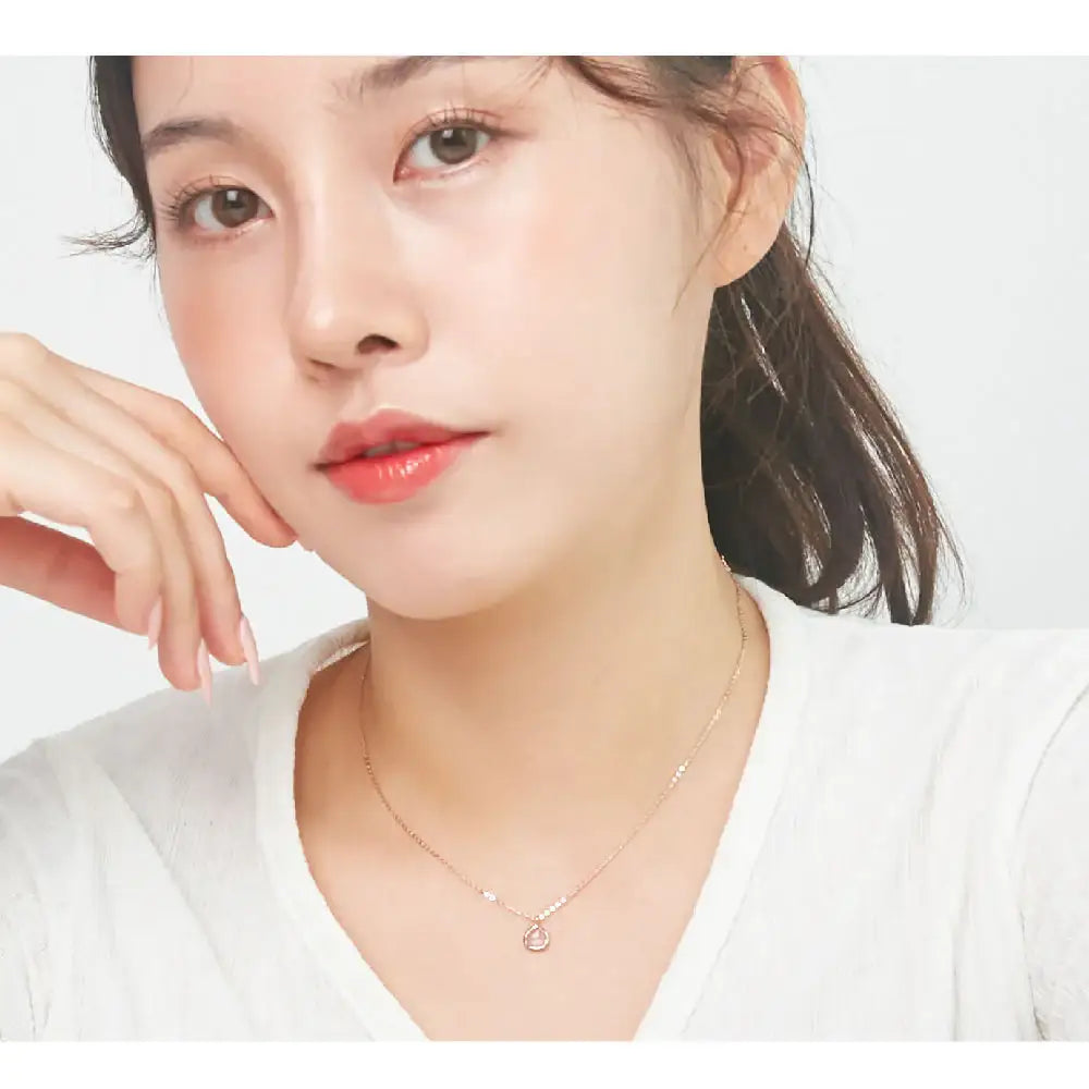 CLUE - Wish Spell Natural Stone Drop Silver Necklace - CLUE - Jewelry - Harumio