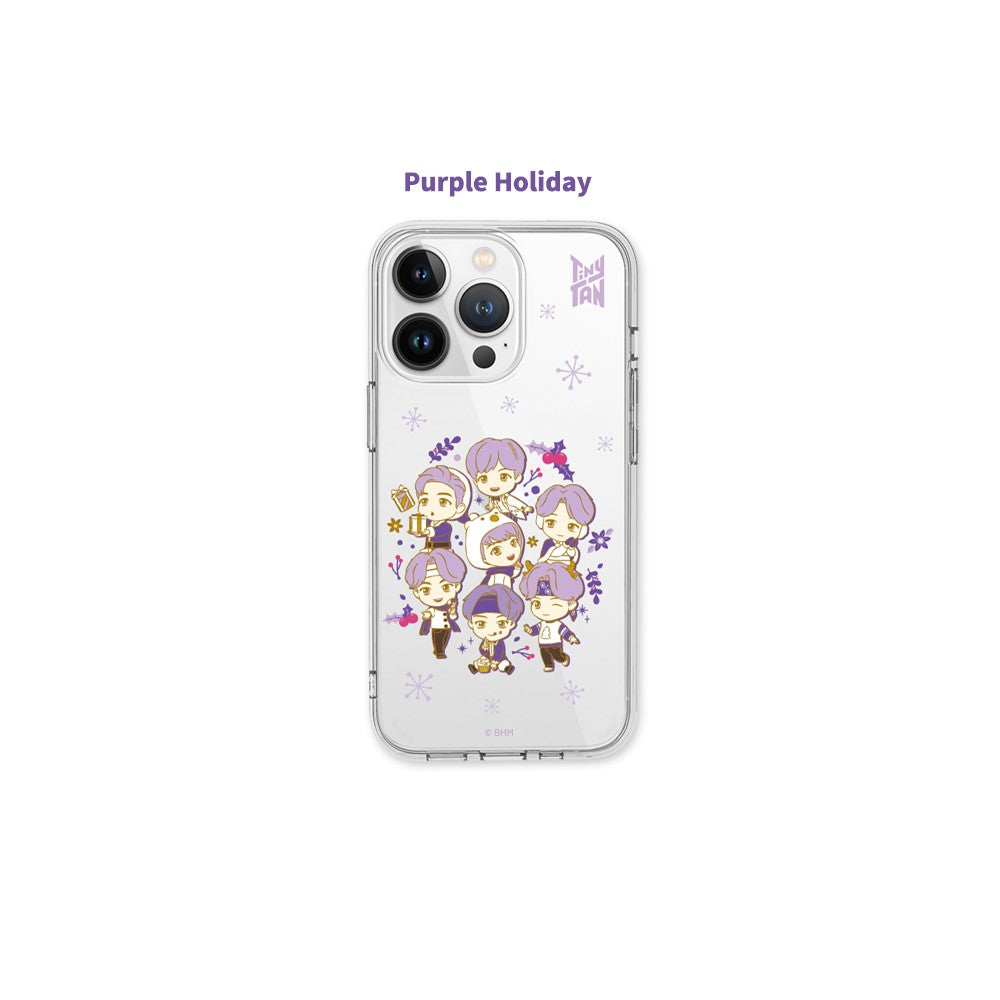BTS - TinyTAN Purple Holidays Clear Soft Phone Case (Galaxy)