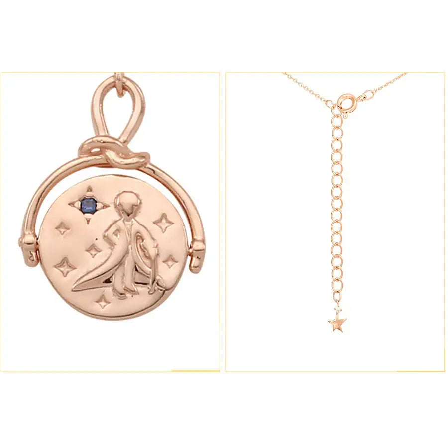 Le Petit Prince x OST - Double-sided Planet Rose Gold Coin Necklace - OST - Accessories, Jewelry - Harumio