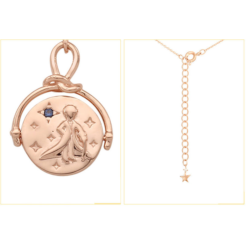 Le Petit Prince x OST - Double-sided Planet Rose Gold Coin Necklace