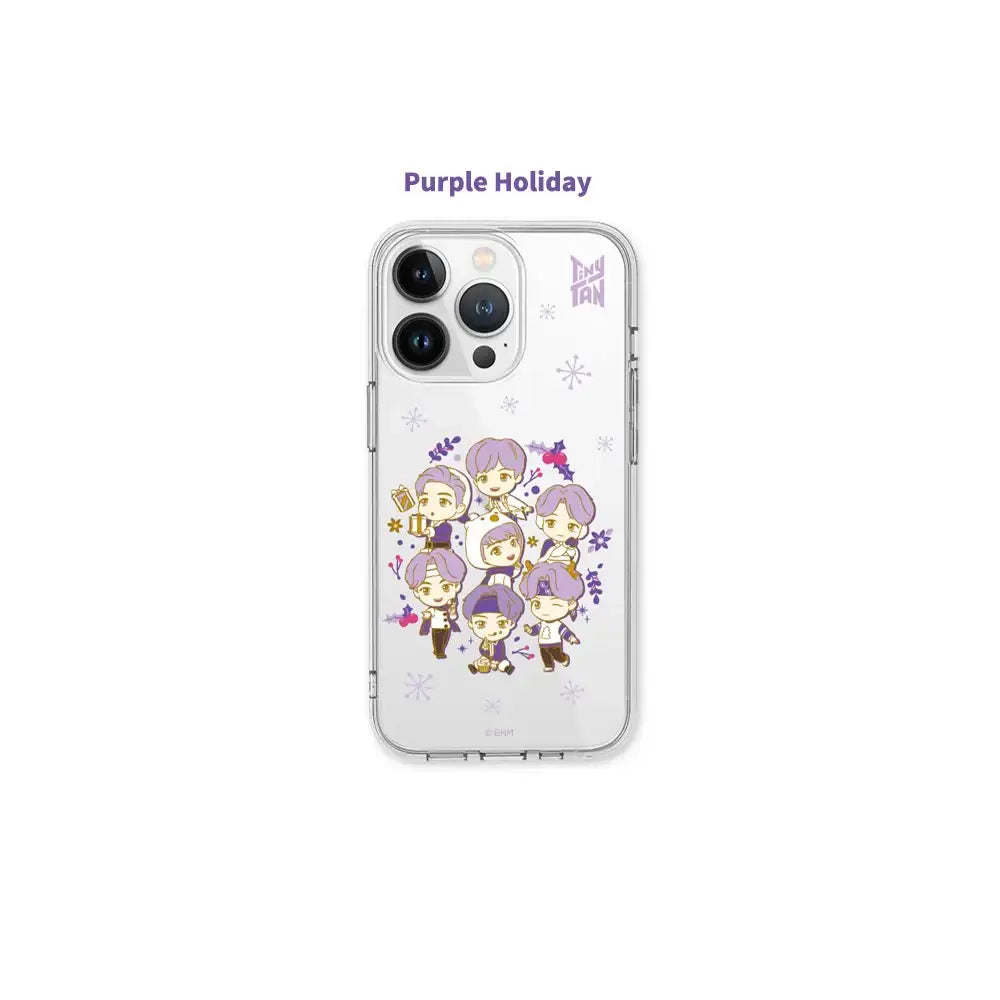 BTS - TinyTAN Purple Holidays Clear Soft Phone Case (iPhone) - BTS - Accessories - Harumio
