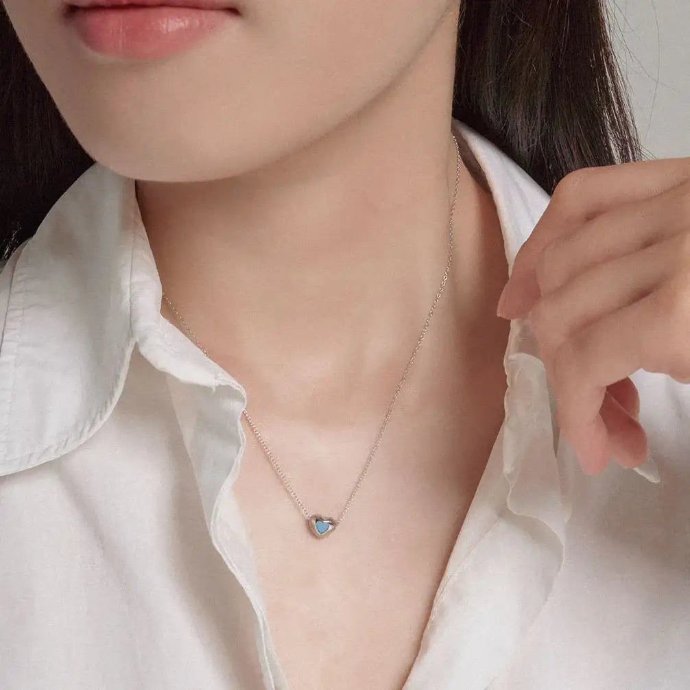 OST - Lovely Heart Silver Necklace - OST - Jewelry - Harumio