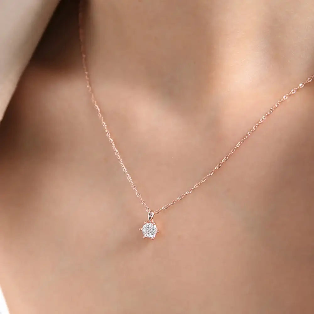 OST - Prong Setting Simulated Diamond Necklace - OST - Jewelry - Harumio