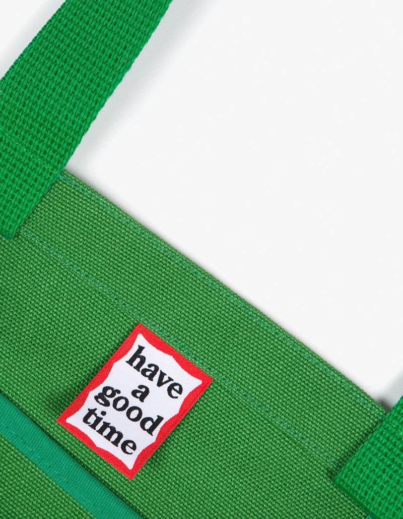 have a good time - Blue Frame Tote Bag - Leaf Green