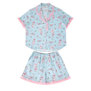 Esther Bunny x Ullala - Vacation Bunny Blue Short Sleeve Pajamas Set - Esther Bunny x Ullala - Clothing - Harumio