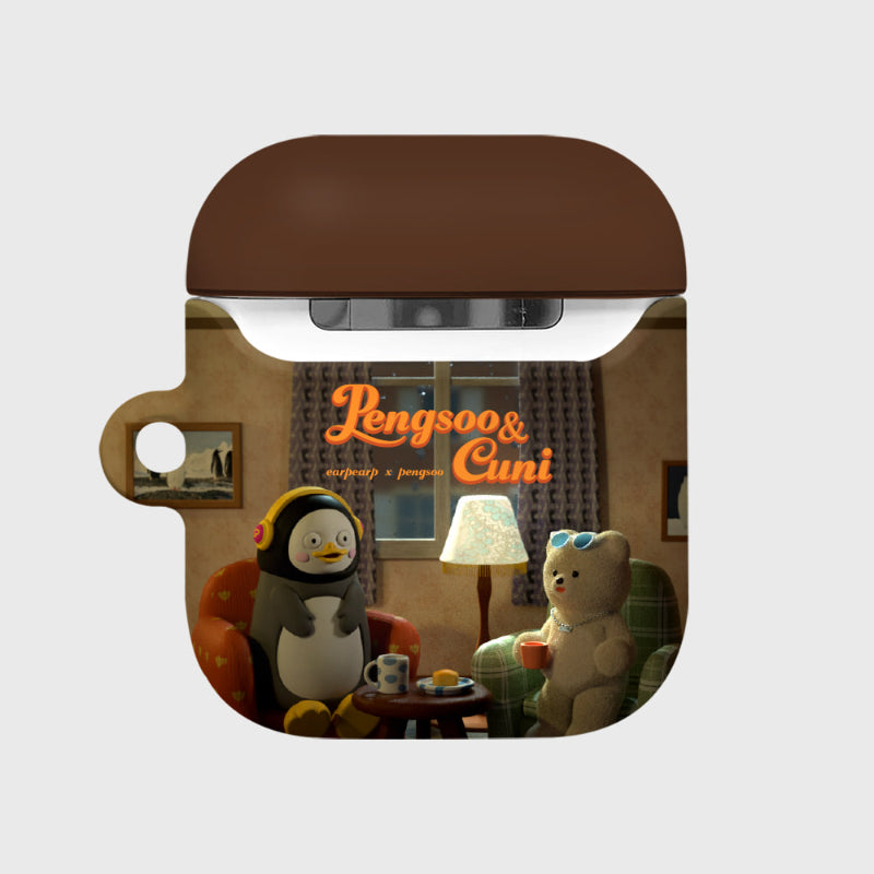 Earpearp x Pengsoo - Dinner Tea Time AirPods Hard Case (Brown)