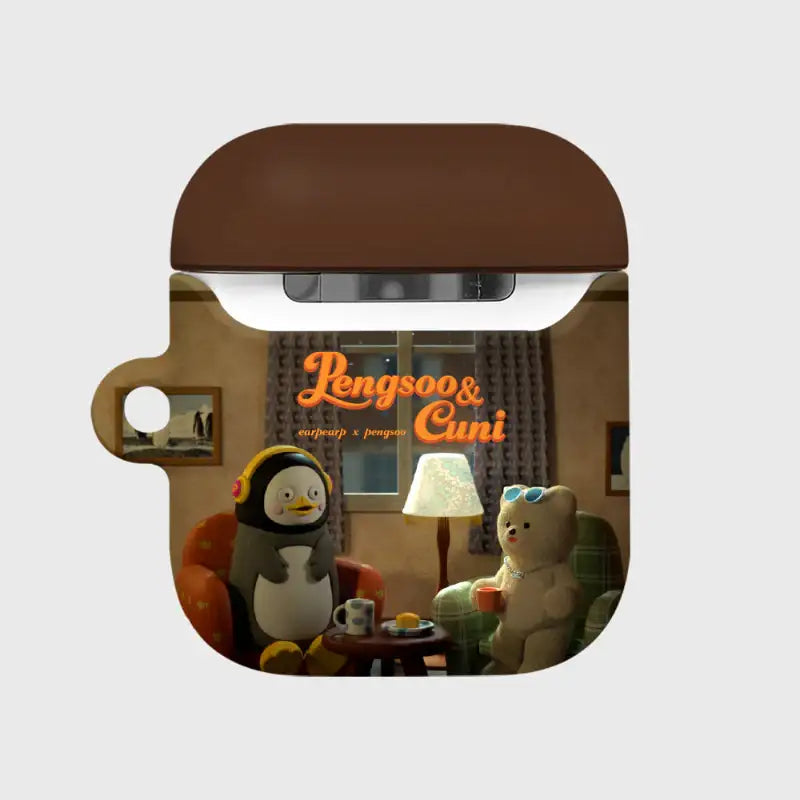 Earpearp x Pengsoo - Dinner Tea Time AirPods Hard Case (Brown) - Earpearp x Pengsoo - AirPods Case - Harumio