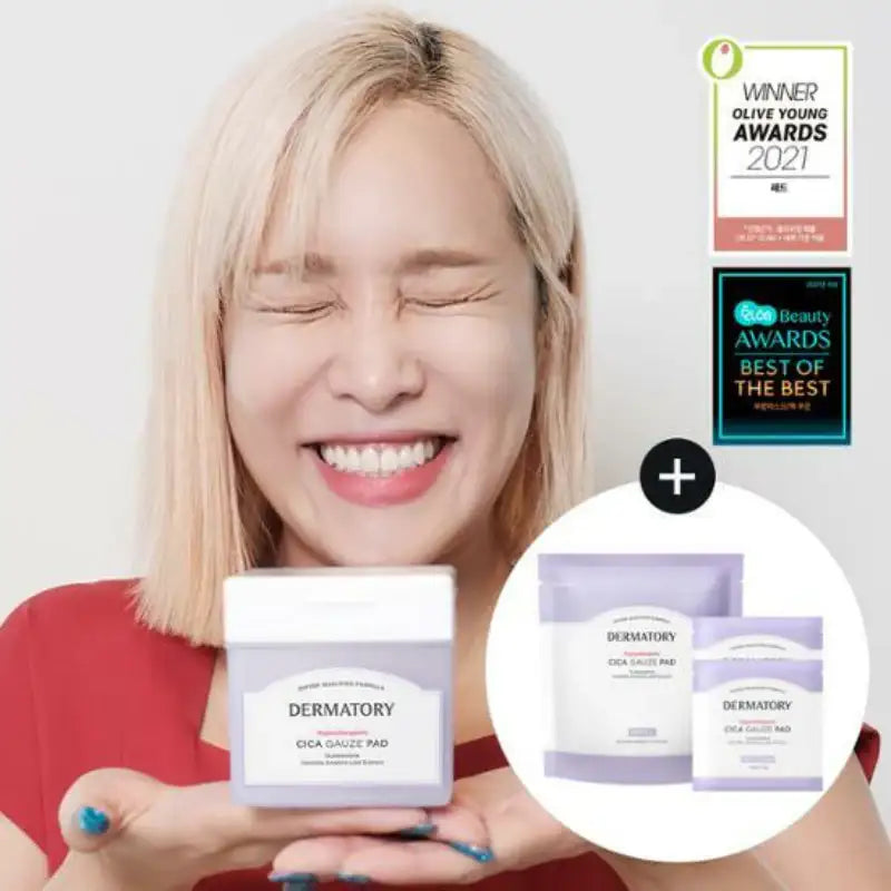 Olive Young - Dermatory Hypoallergenic Cica Gauze Pad + Refill - Olive Young - Cleansing Pad - Harumio