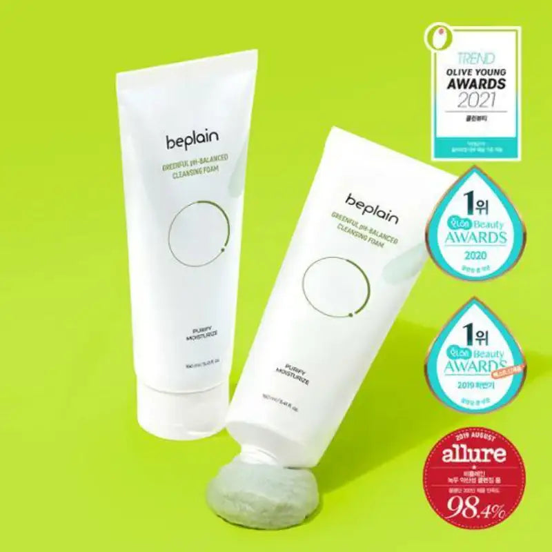 Olive Young - Beplain Mung Bean Mildly Acidic Cleansing Foam - Olive Young - Facial Cleansers - Harumio