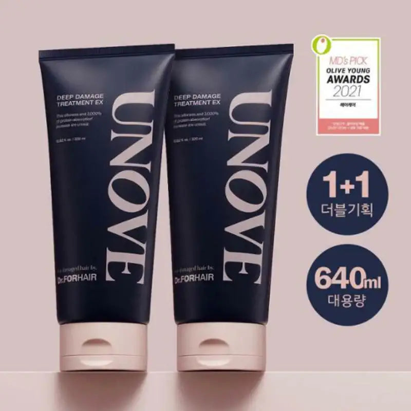 Olive Young Unove Deep Damage Hair Treatment EX 320ml Double Set