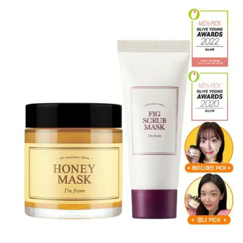 I'm From - Honey Mask + Fig Scrub Mask Special Set - I'm From - Skin Care Masks & Peels - Harumio