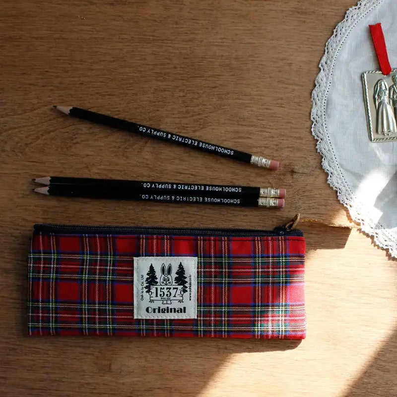 1537 - Tartan Check Pen Case - 1537 - Pen & Pencil Cases - Harumio