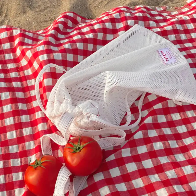 Teteum - Red Point Mesh Bag - Teteum - Bags - Harumio