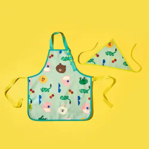 LINE FRIENDS - Play and Draw - Brown & Friends Kids Apron Hood Set - LINE FRIENDS - Accessories - Harumio