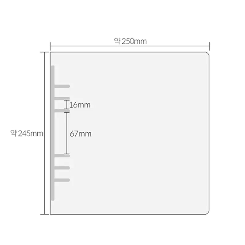 Yudaeng - Wide A5 - Translucent PP Square Cover Binder - Yudaengdotcom - File Storage - Harumio
