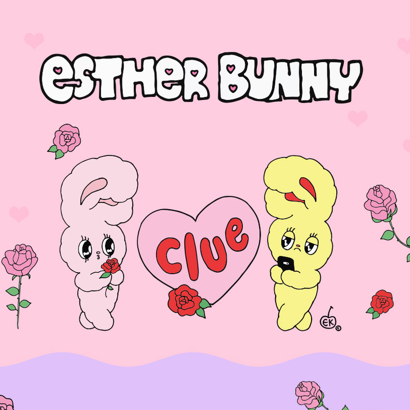 Clue X Esther Bunny - Lovely Esther Bunny Heart Silver Bracelet