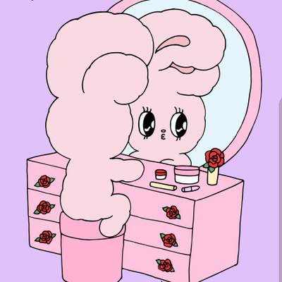 Clue X Esther Bunny - Cherish Esther Bunny Ruby Stone Unlocked Silver Earrings