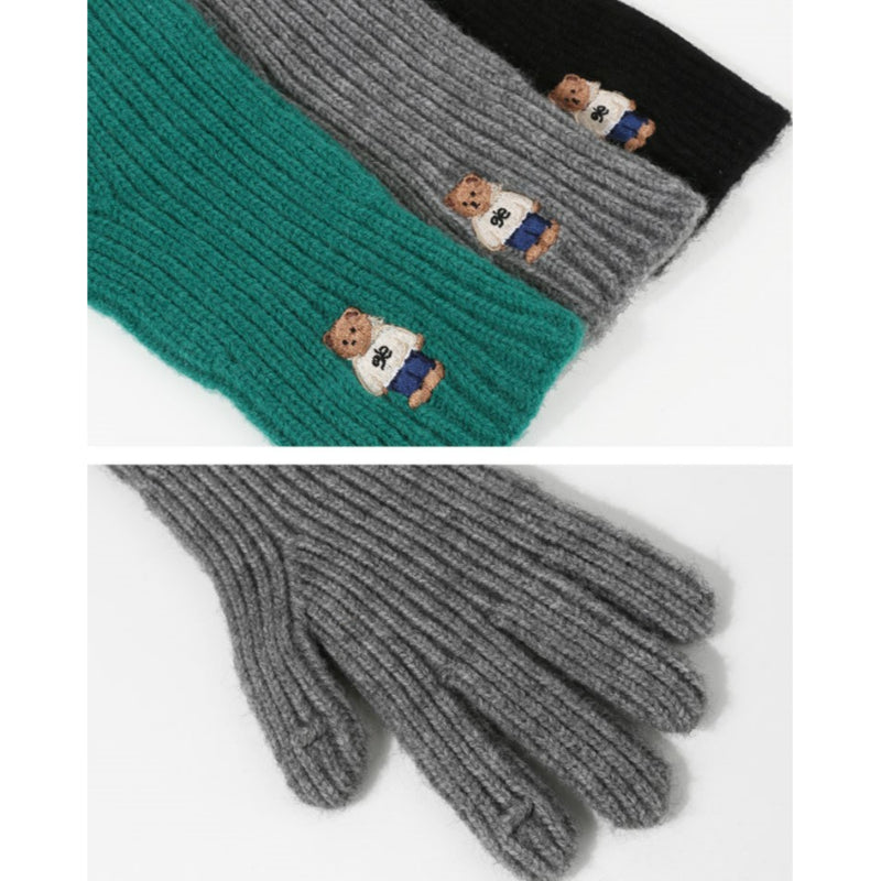Ambler - One Bear Finger Hole Knit Gloves