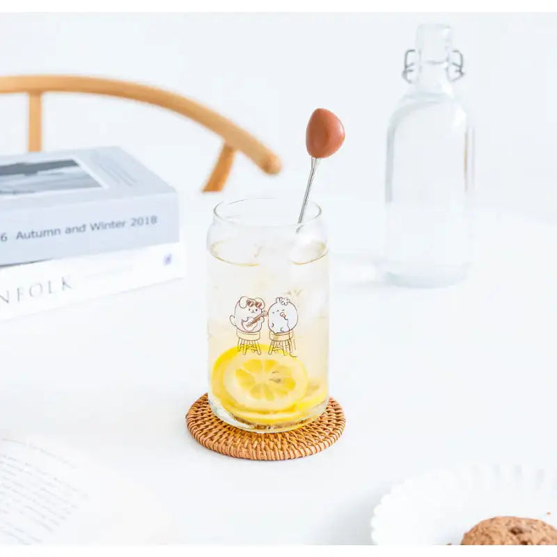 Anirollz x Molang - Can-shaped Glass Cup - Molang - Glass cup - Harumio