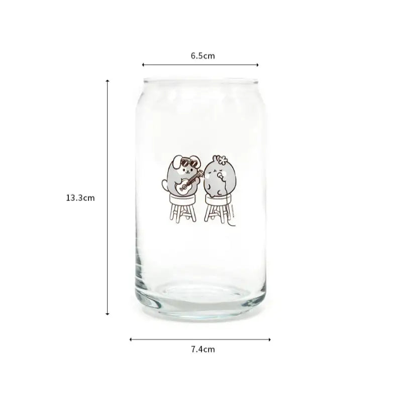 Anirollz x Molang - Can-shaped Glass Cup - Molang - Glass cup - Harumio