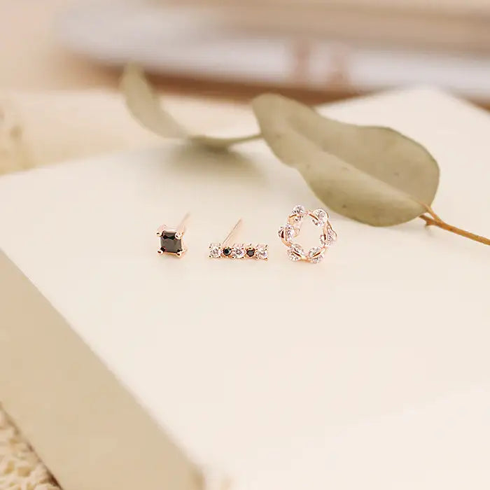 OST - Dazzling Onyx Earrings Set - OST - Jewelry - Harumio
