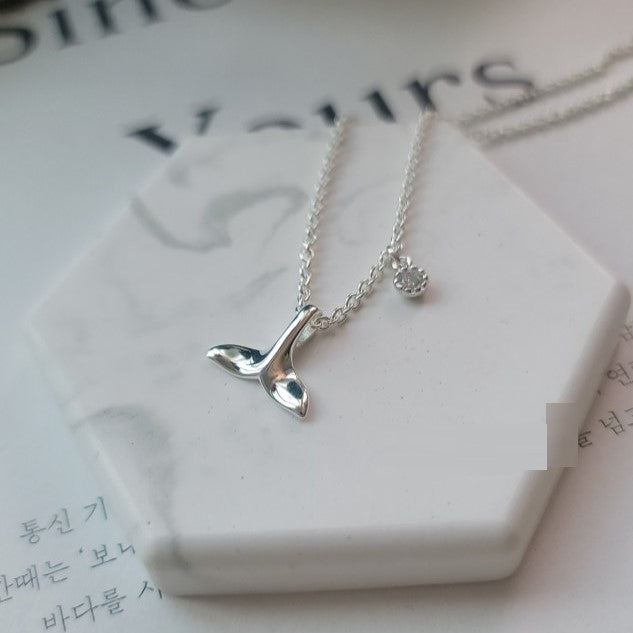 Bling Atty - Whale Tail & Birthstone Silver Anklet (inspired by K-drama Extraordinary Attorney Woo)
