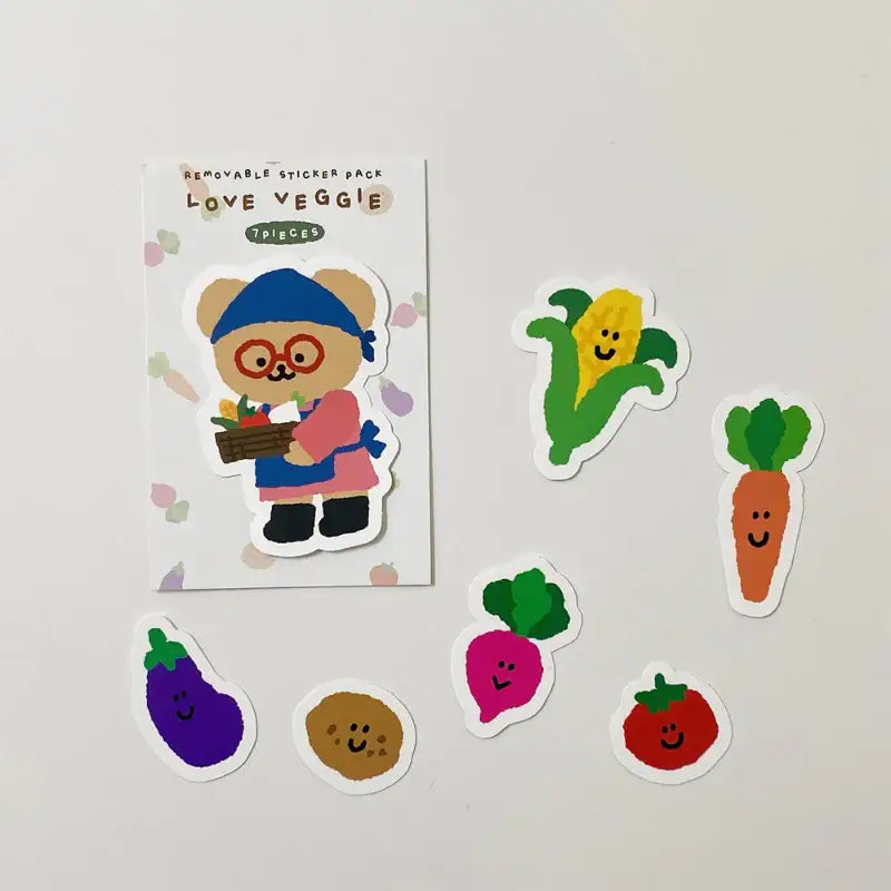 Teteum - Love Veggie Sticker Pack - Teteum - Stationary - Harumio