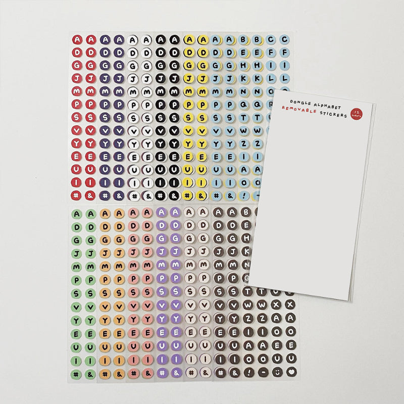 Teteum - Dongle Alphabet & Number Stickers