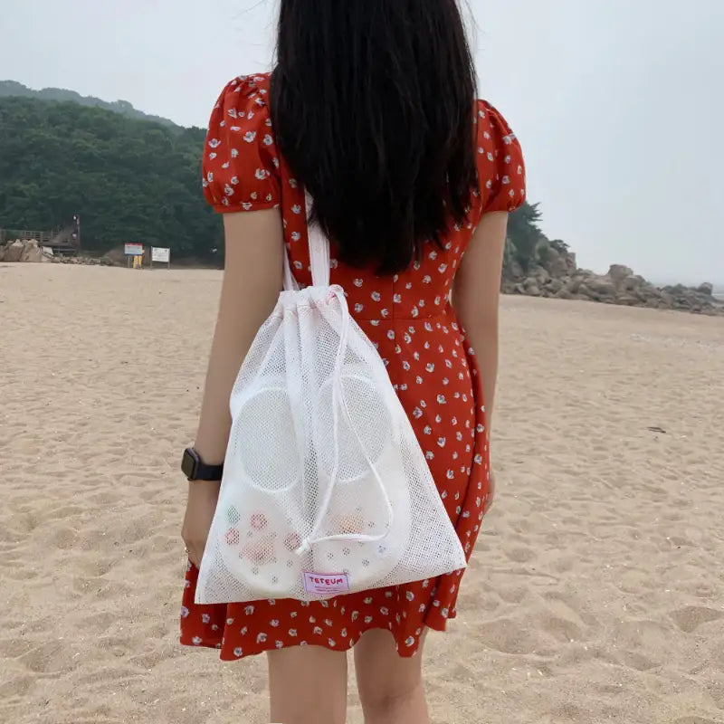 Teteum - Red Point Mesh Bag - Teteum - Bags - Harumio