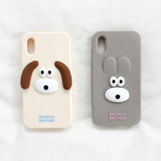 Romane x 10x10 - Brunch Brother Bunny and Puppy Silicone iPhone Case - Romane - Accesories - Harumio