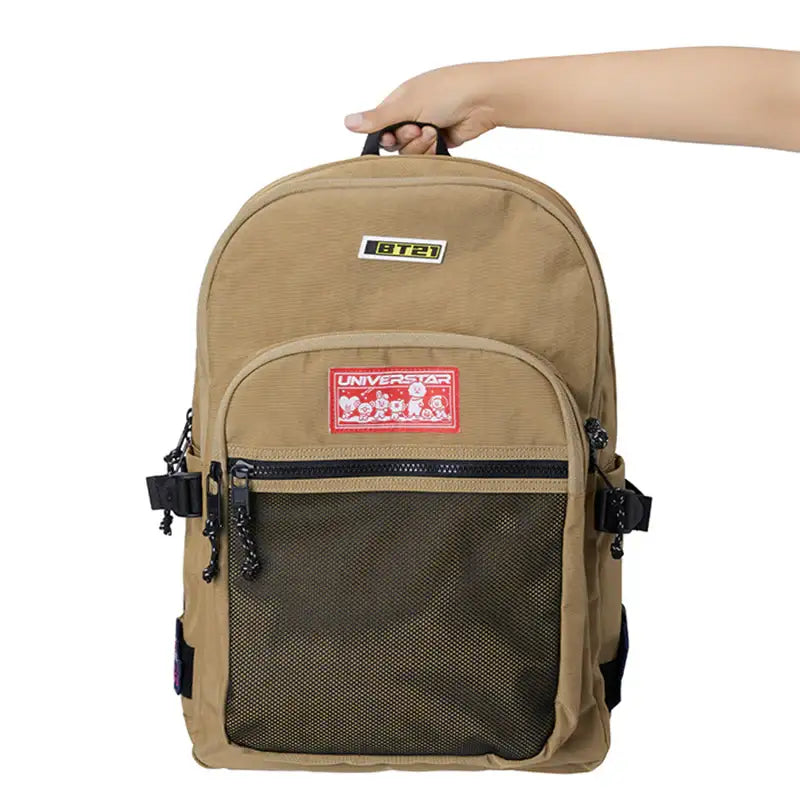 BT21 - Universtar Beige Mesh Backpack - BT21 - Accessories - Harumio