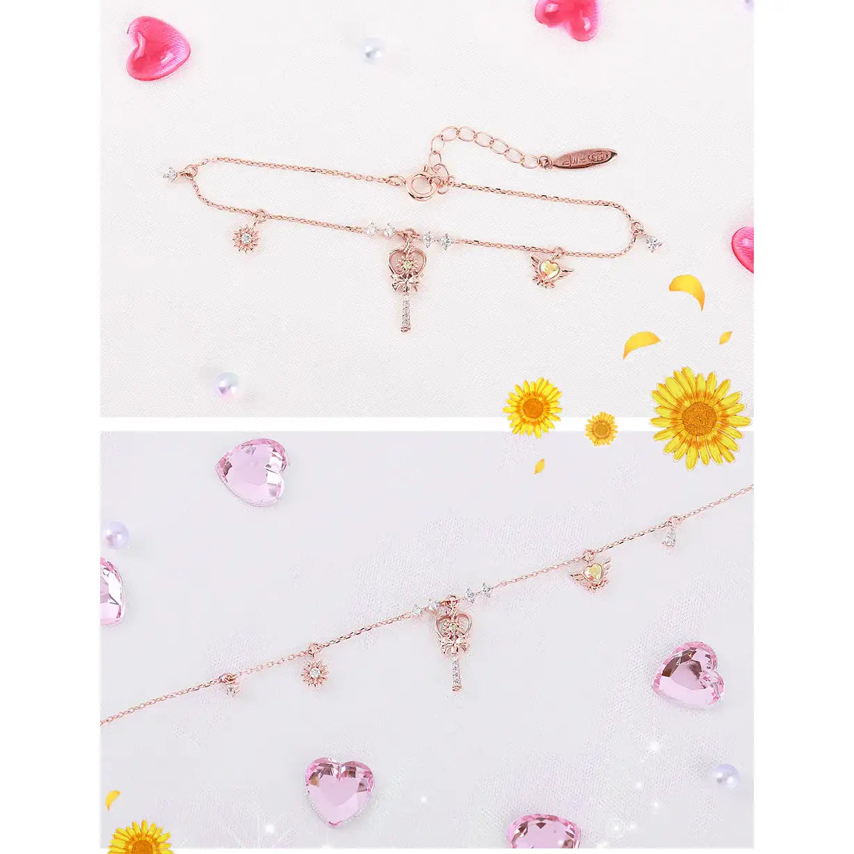 Wedding Peach x CLUE - Angel Daisy St. Tornado Dream Silver Bracelet - Wedding Peach x CLUE - Jewelry - Harumio