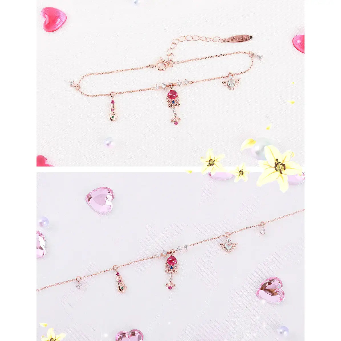 Wedding Peach x CLUE - Angel Lily St. Stralsal Stardust Silver Bracelet - Wedding Peach x CLUE - Jewelry - Harumio