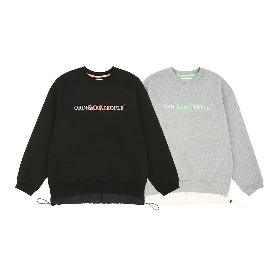 Ordinary People x Goale - Overlap Logo Sweatshirt - Ordinary People x Goale - Clothing - Harumio
