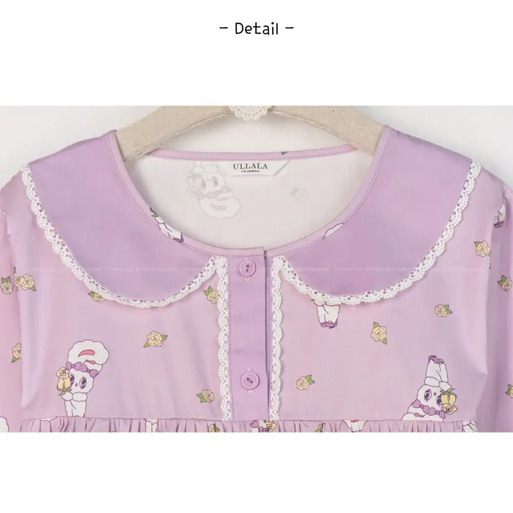 Esther Bunny x Ullala - Sweet Bunny Lavender Pajamas Set - Esther Bunny x Ullala - Clothing - Harumio