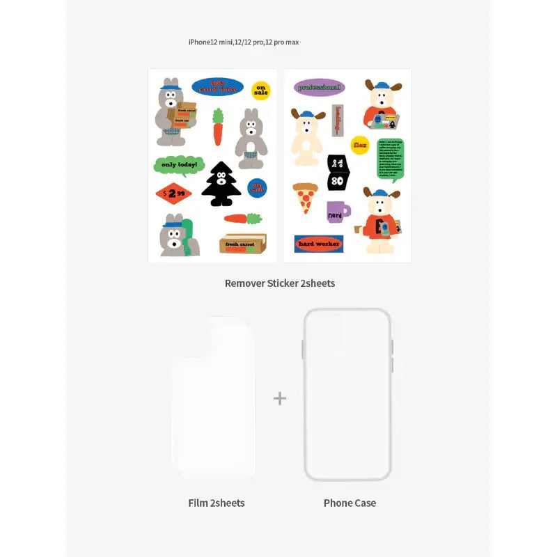 Romane x 10x10 - Removable Sticker & Clear Case Set iPhone 12 series - Romane - iPhone case - Harumio