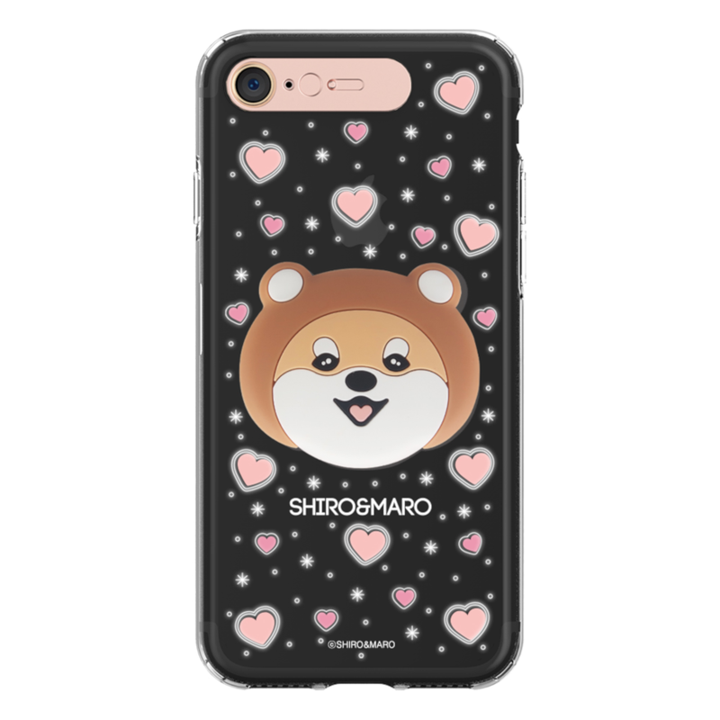 Shiro and Maro - 3-D Light Up Phone Case - Shiro Bear - Transparent