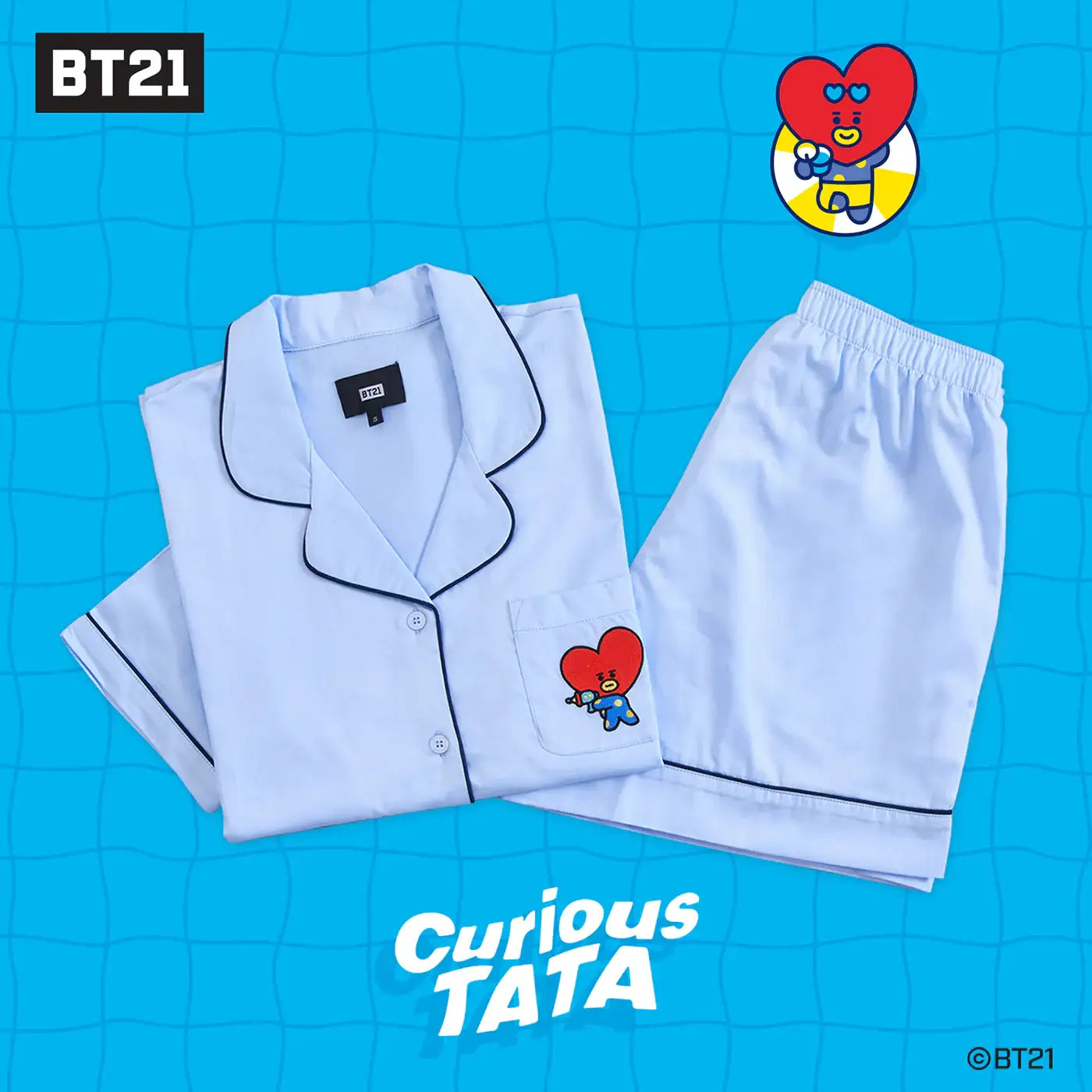 BT21 x Hunt Innerwear - Universtar Short Sleeve Pajamas - BT21 - Clothing - Harumio