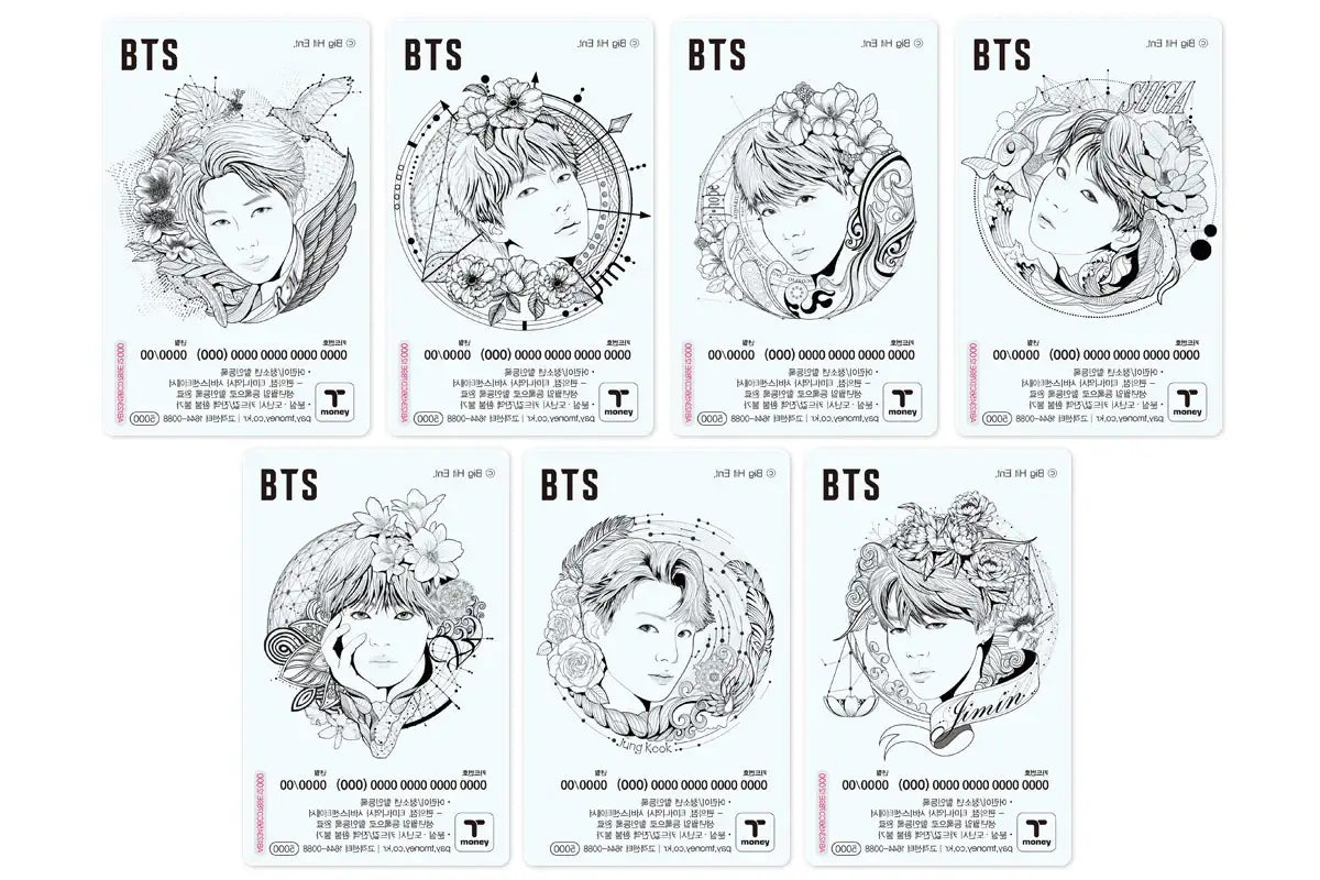 BTS - BTS Illust Transparent T-Money Transportation Card - T-Money - Transportation Card - Harumio