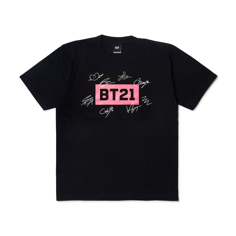BT21 - BITE - Pink Collection - Black Logo Short Sleeve T-Shirt