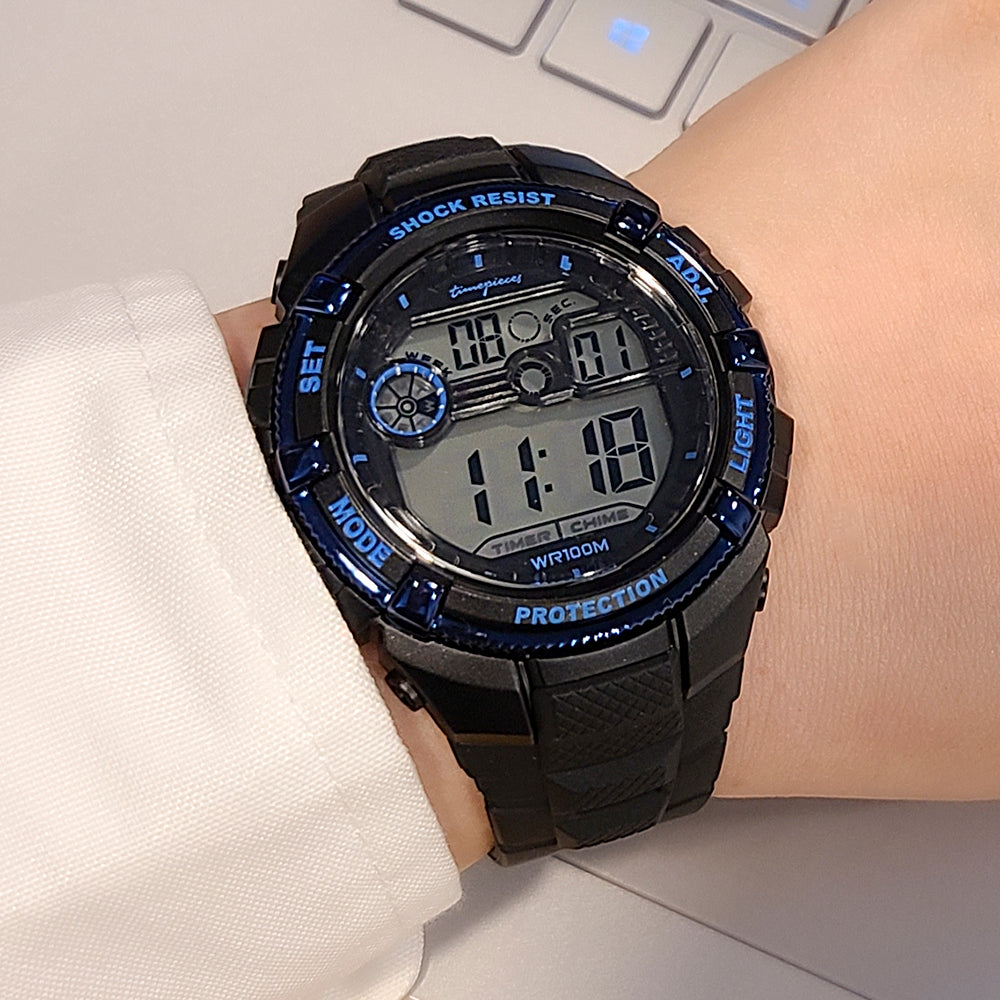 OST - Black Blue Line Waterproof Men's Digital Watch