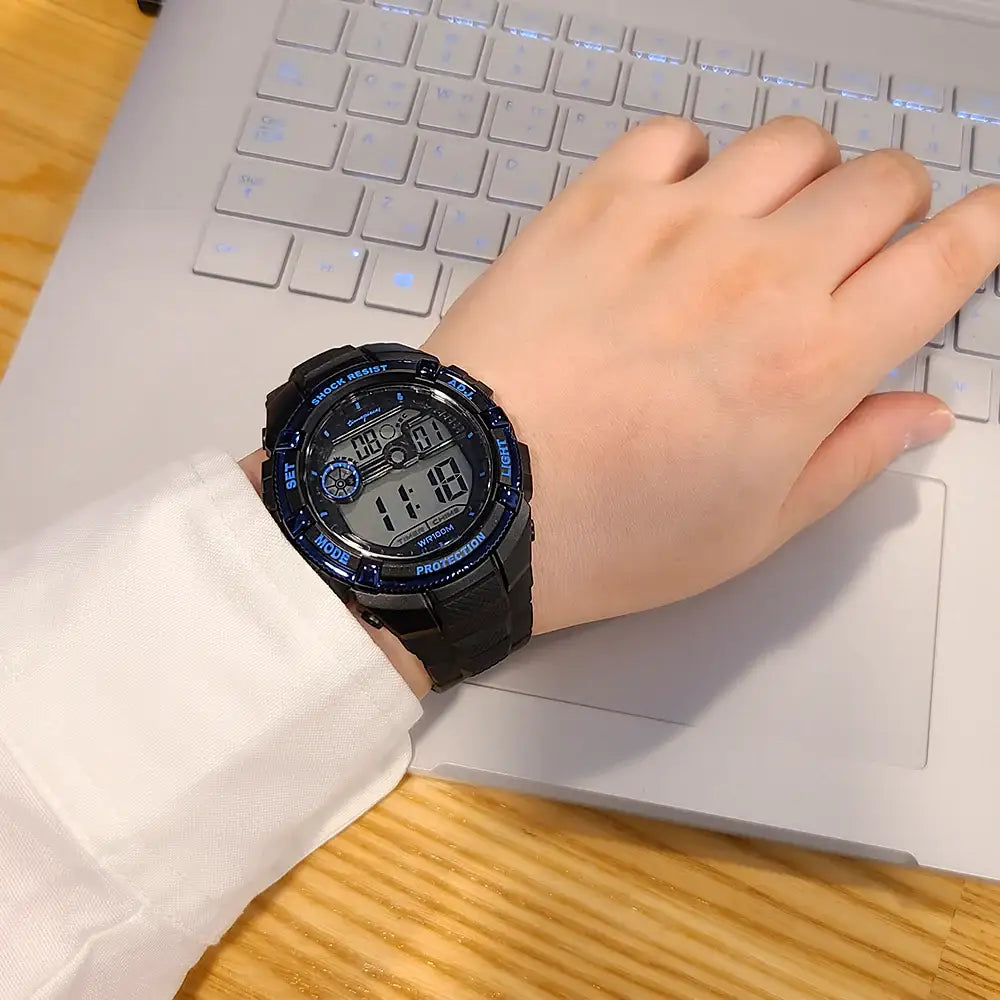 OST - Black Blue Line Waterproof Men's Digital Watch - OST - Watch - Harumio