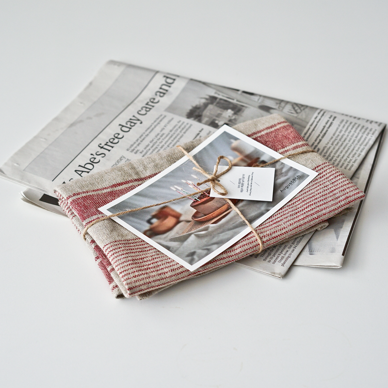 August8th - Natural Hemp Linen Cross Kitchen Cloth