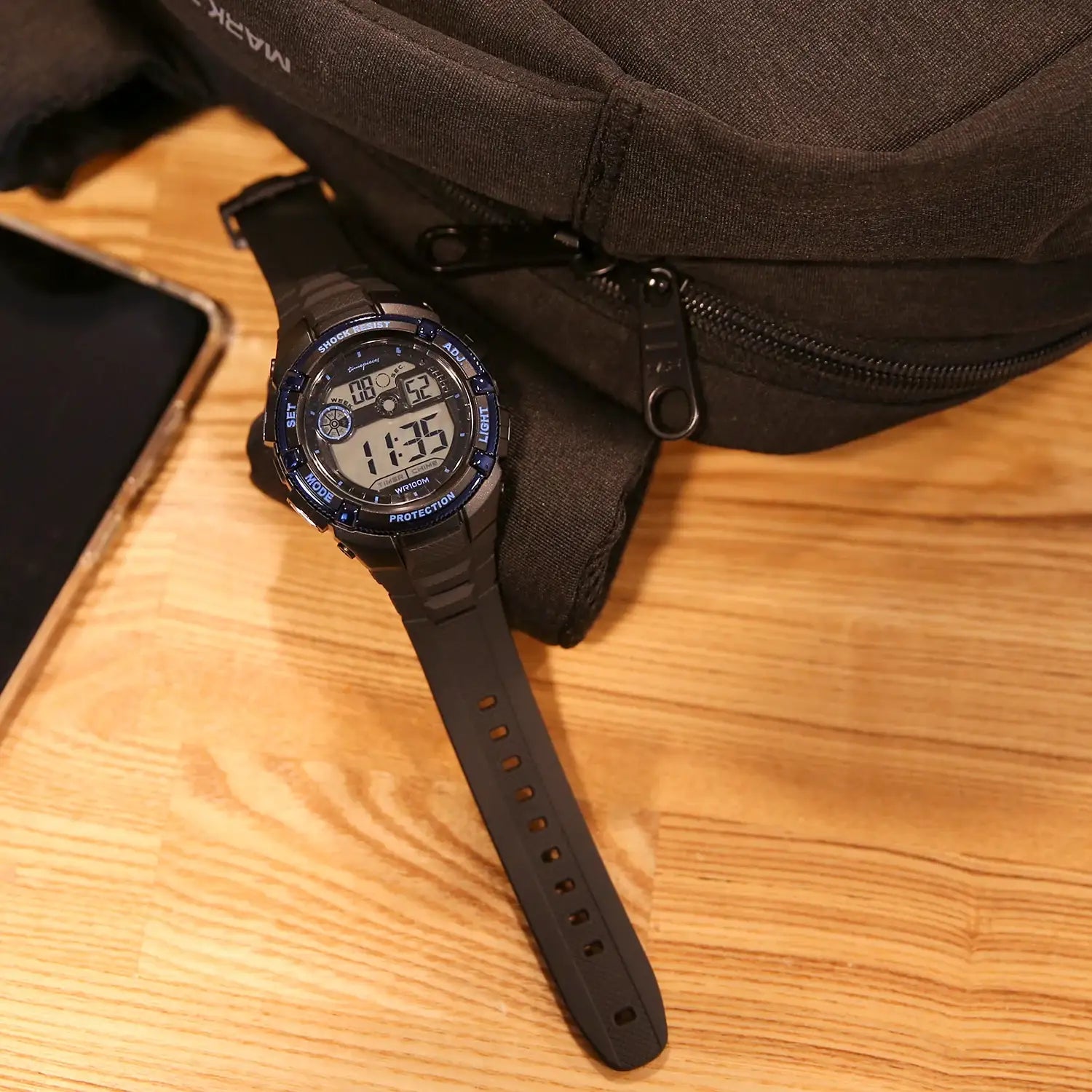 OST - Black Blue Line Waterproof Men's Digital Watch - OST - Watch - Harumio