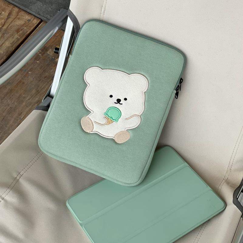 Bamtoree Bear - iPad/Laptop Pouch - Mint - Bamtoree Bear - Pouch - Harumio