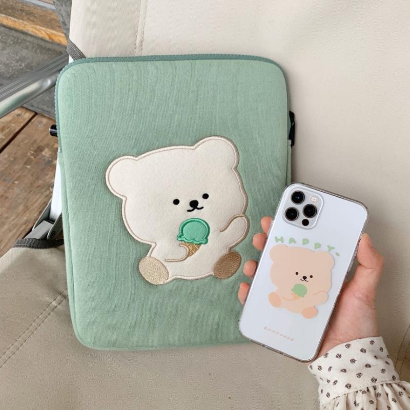 Bamtoree Bear - iPad/Laptop Pouch - Mint