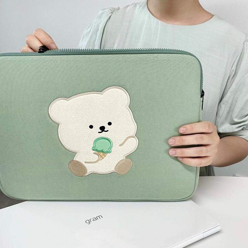Bamtoree Bear - iPad/Laptop Pouch - Mint - Bamtoree Bear - Pouch - Harumio