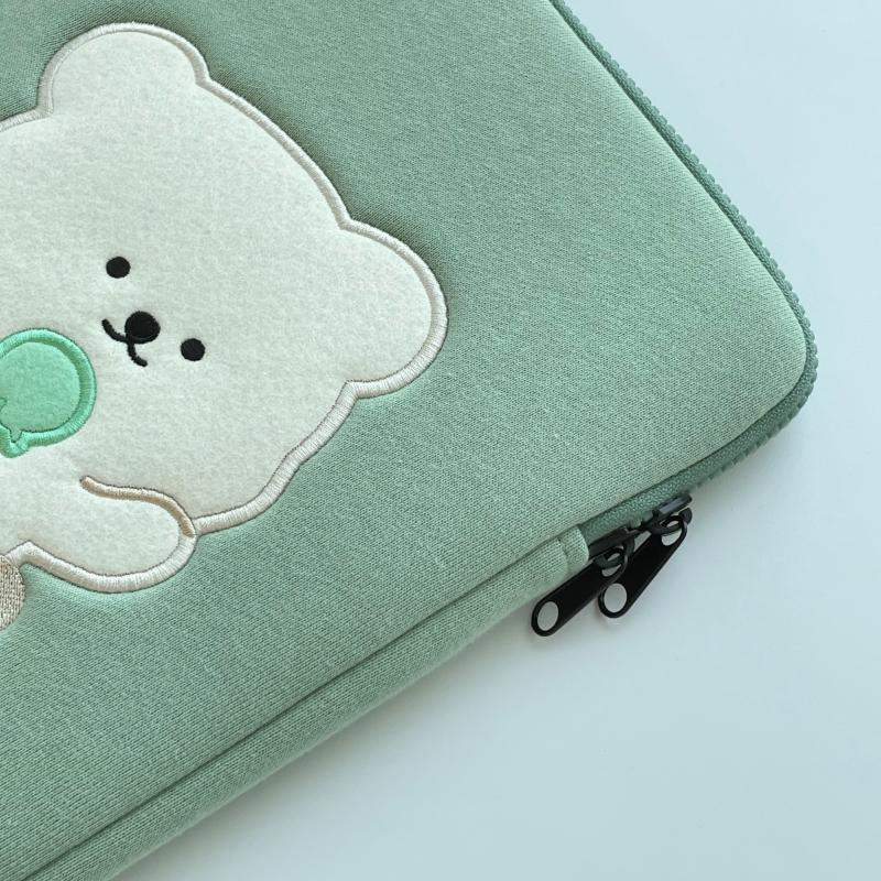 Bamtoree Bear - iPad/Laptop Pouch - Mint - Bamtoree Bear - Pouch - Harumio